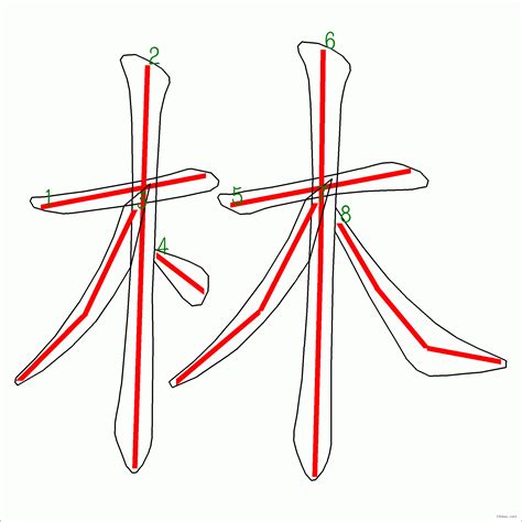 林的筆劃|林的筆順 國字「林」筆畫